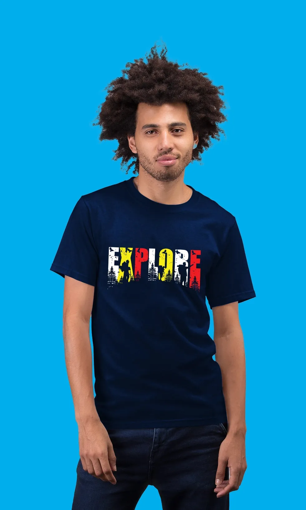 Men's Regular Fit Halfsleeves T-shirts - Explore