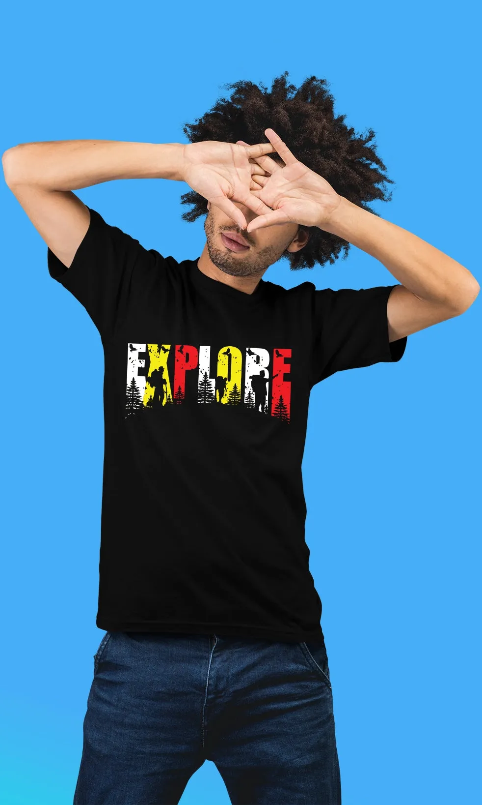 Men's Regular Fit Halfsleeves T-shirts - Explore