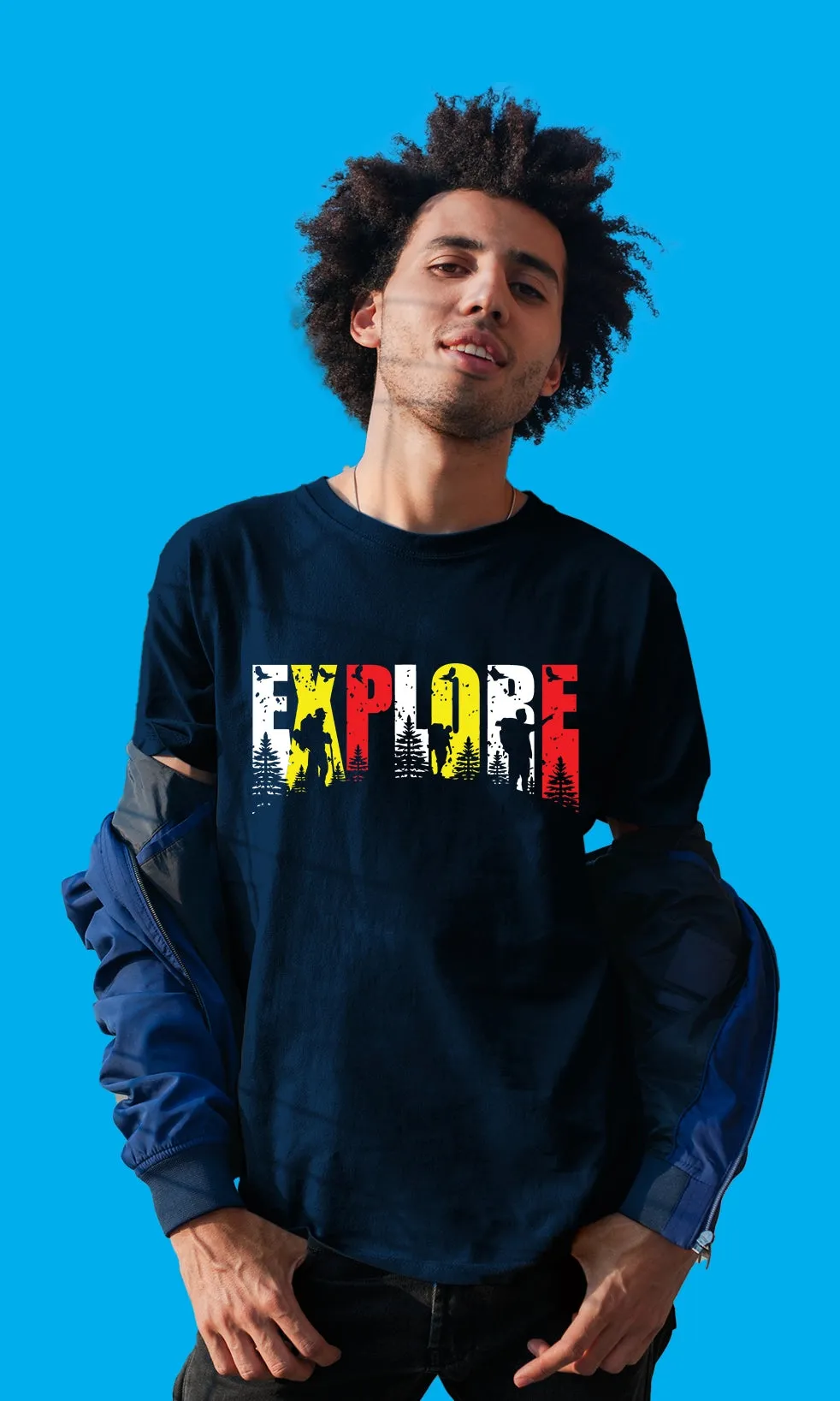 Men's Regular Fit Halfsleeves T-shirts - Explore