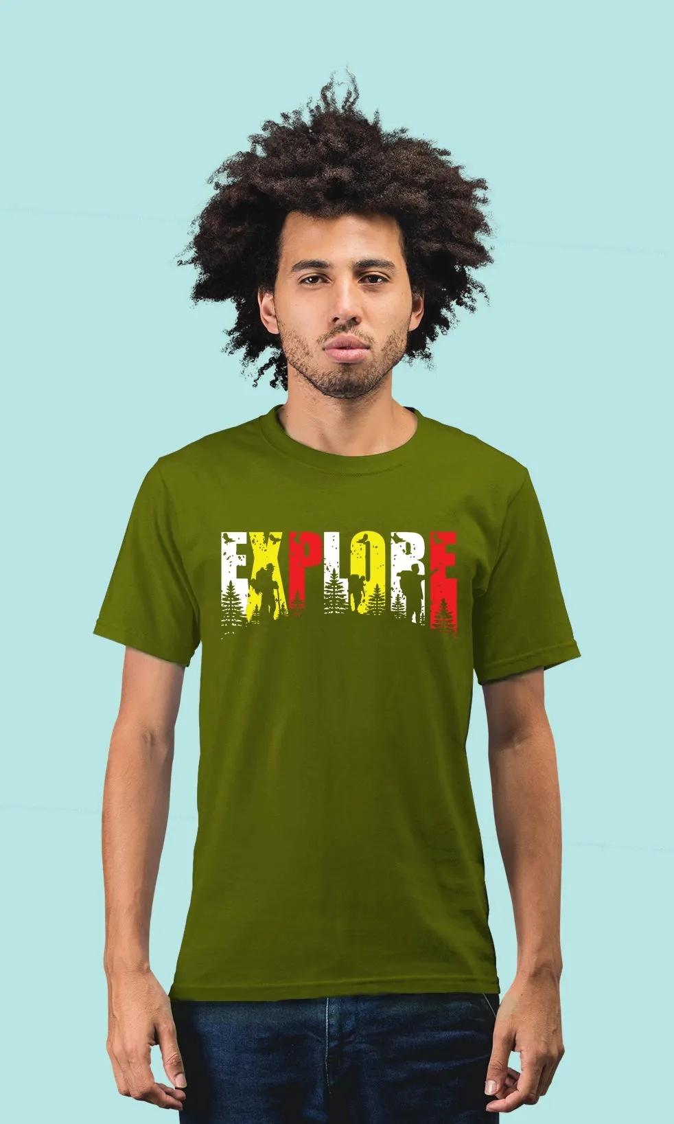 Men's Regular Fit Halfsleeves T-shirts - Explore