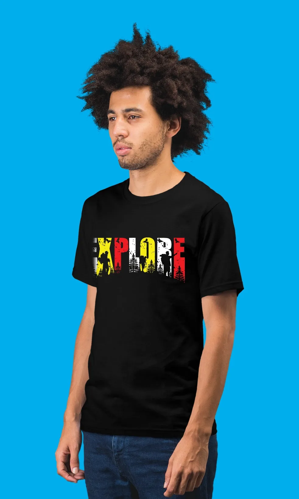 Men's Regular Fit Halfsleeves T-shirts - Explore