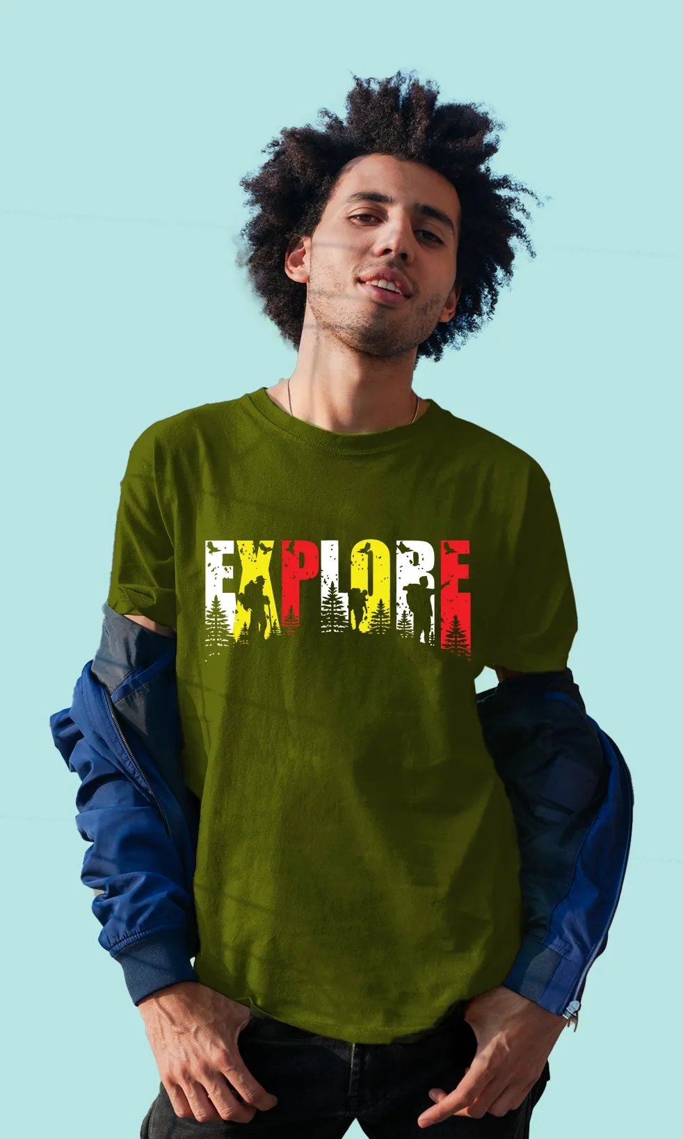 Men's Regular Fit Halfsleeves T-shirts - Explore