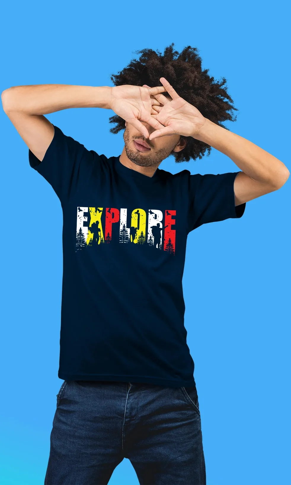 Men's Regular Fit Halfsleeves T-shirts - Explore