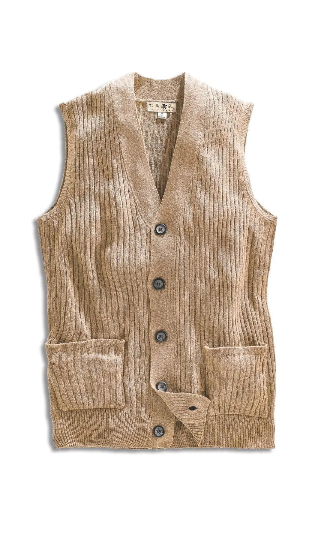 Men's Ribbed Button Front Vest Sweater – Button Up Vest in a Handsome Ribbed Knit