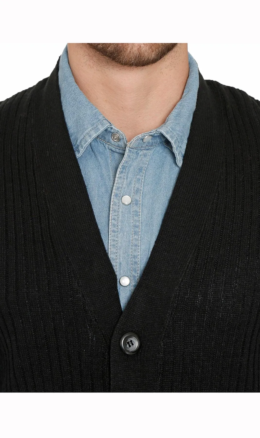 Men's Ribbed Button Front Vest Sweater – Button Up Vest in a Handsome Ribbed Knit