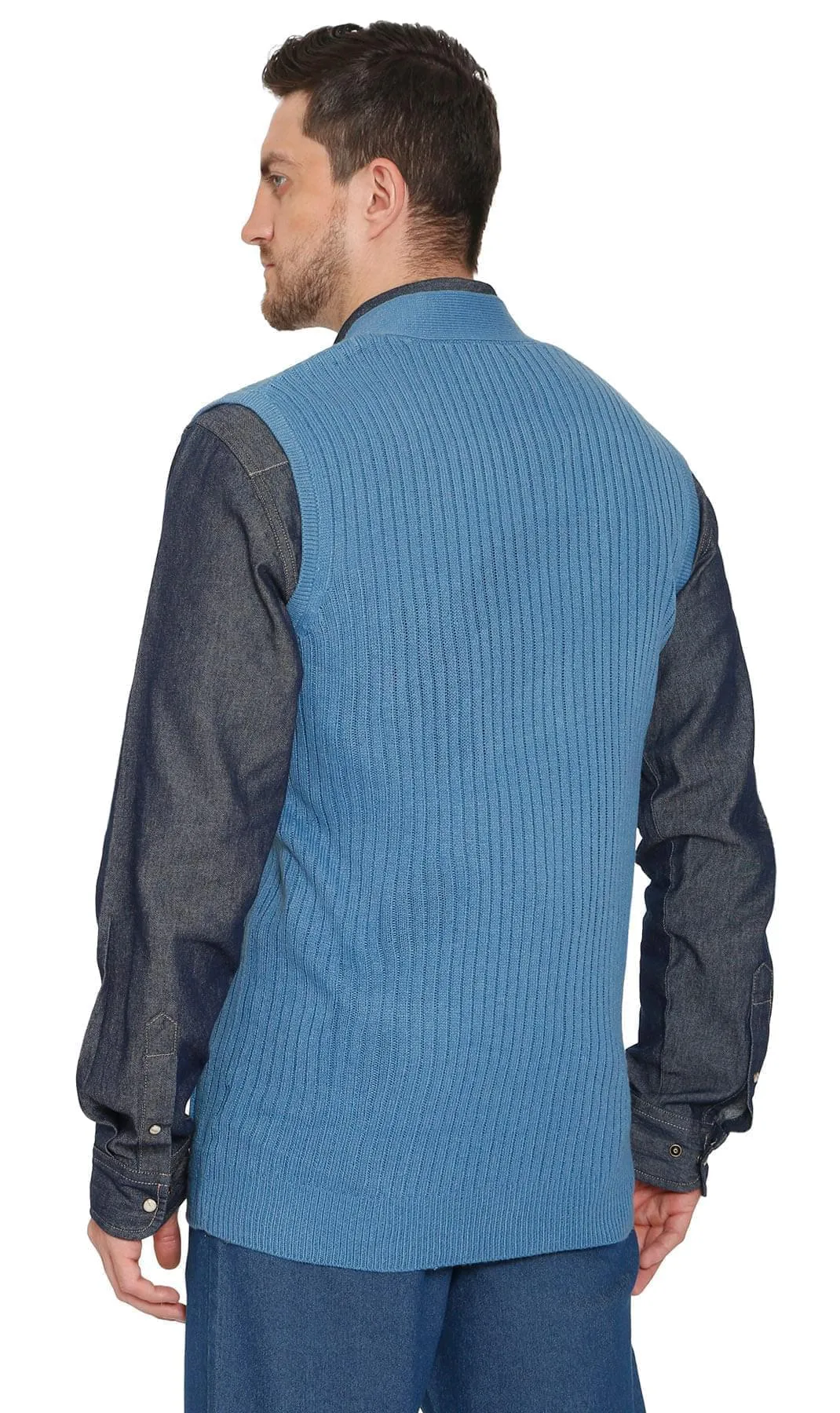 Men's Ribbed Button Front Vest Sweater – Button Up Vest in a Handsome Ribbed Knit