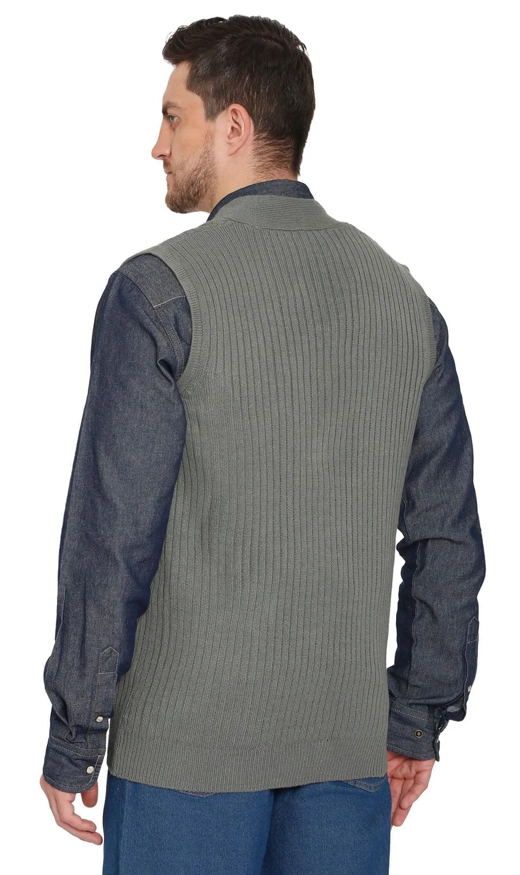 Men's Ribbed Button Front Vest Sweater – Button Up Vest in a Handsome Ribbed Knit
