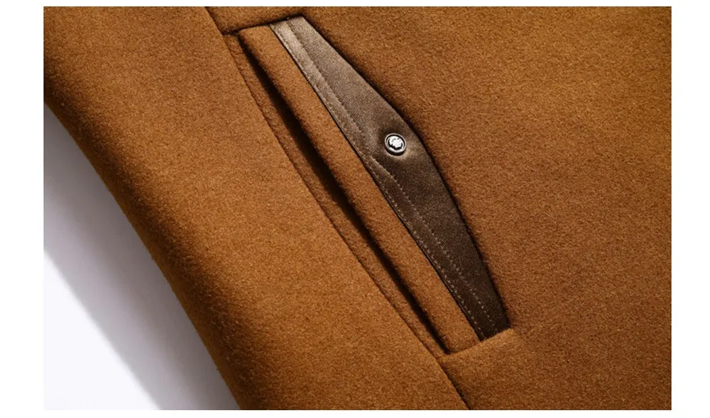Men's Scarf Collar Cotton Padded Woolen Coat