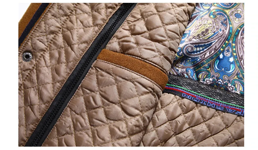 Men's Scarf Collar Cotton Padded Woolen Coat