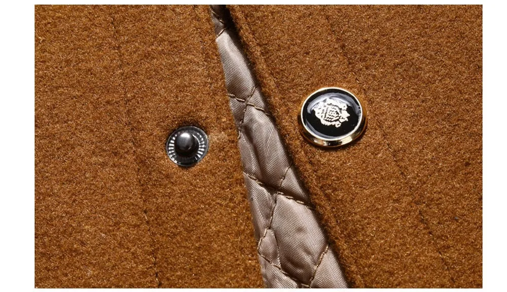 Men's Scarf Collar Cotton Padded Woolen Coat