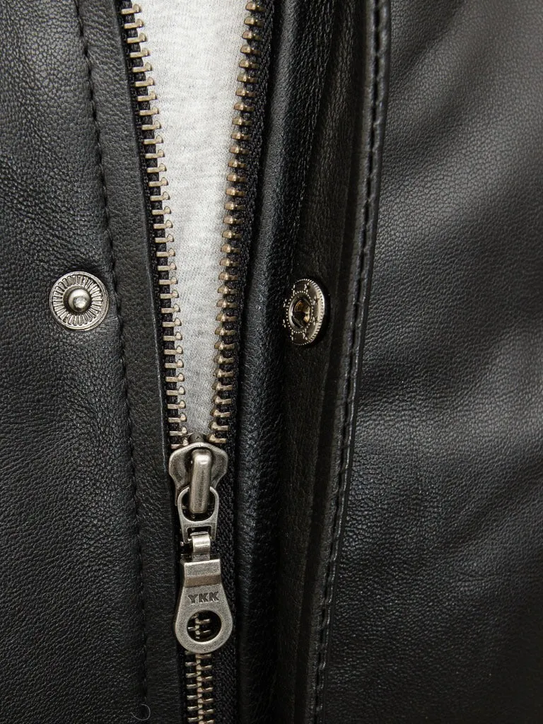 Mens Superlative Black Retro Bomber Jacket