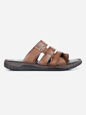 Men's Tan Slip On Sandal (ID4132)