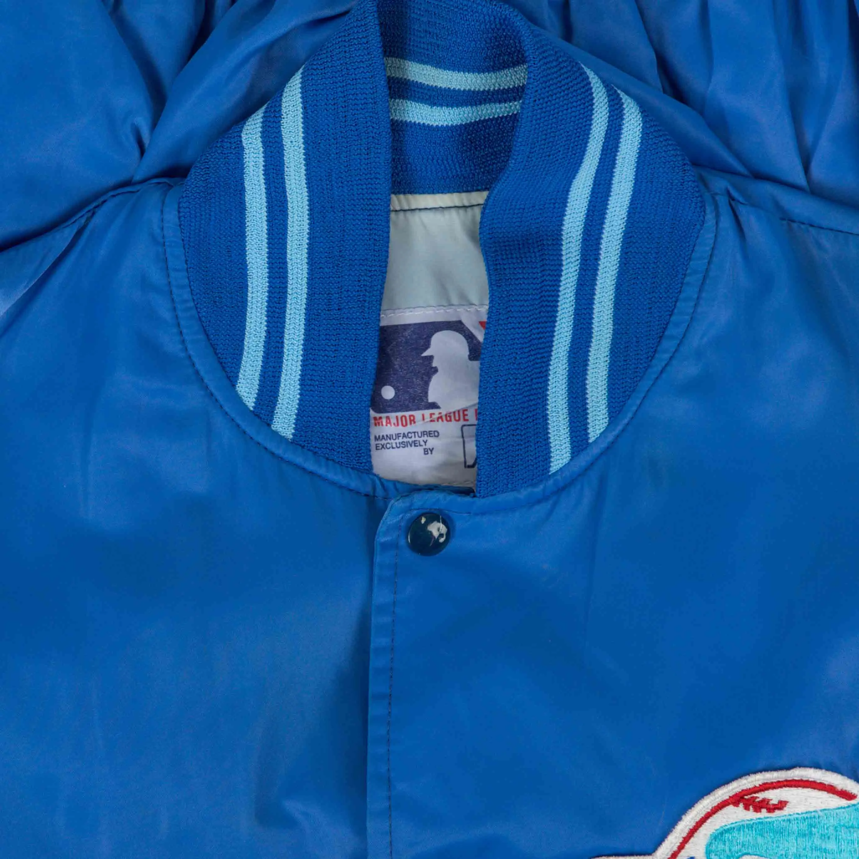 MEN'S VINTAGE 1980S TORONTO BLUEJAYS MLB VARSITY BOMBER JACKET - LARGE