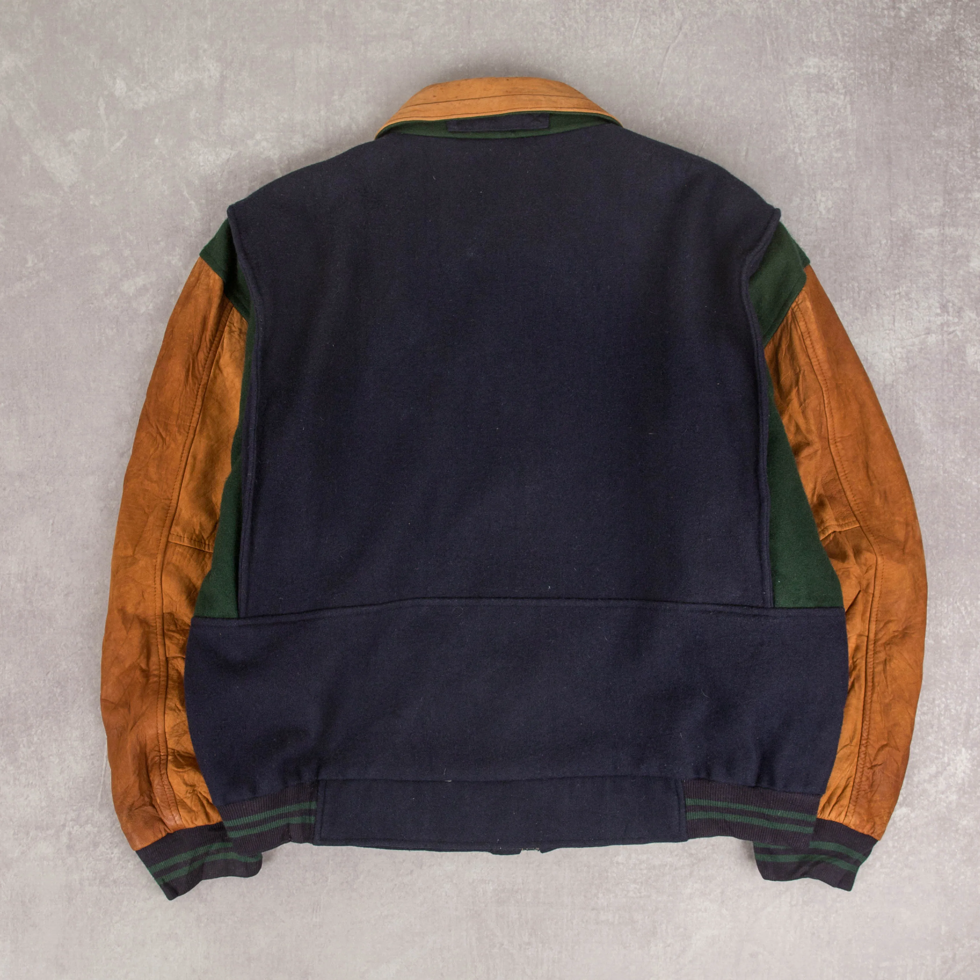 MEN'S VINTAGE 1990S SUEDE WOOL LEATHER BOMBER JACKET - X-LARGE