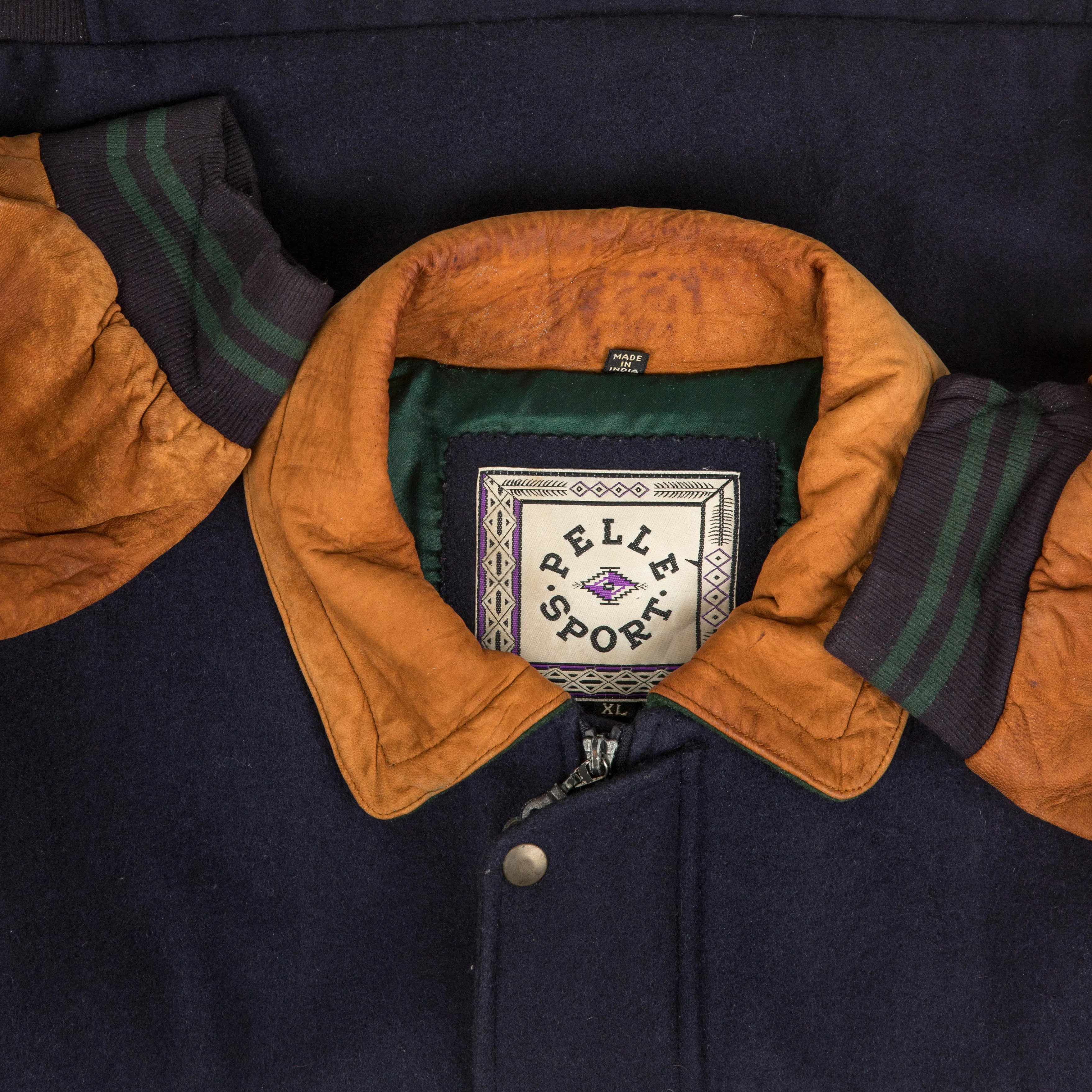 MEN'S VINTAGE 1990S SUEDE WOOL LEATHER BOMBER JACKET - X-LARGE