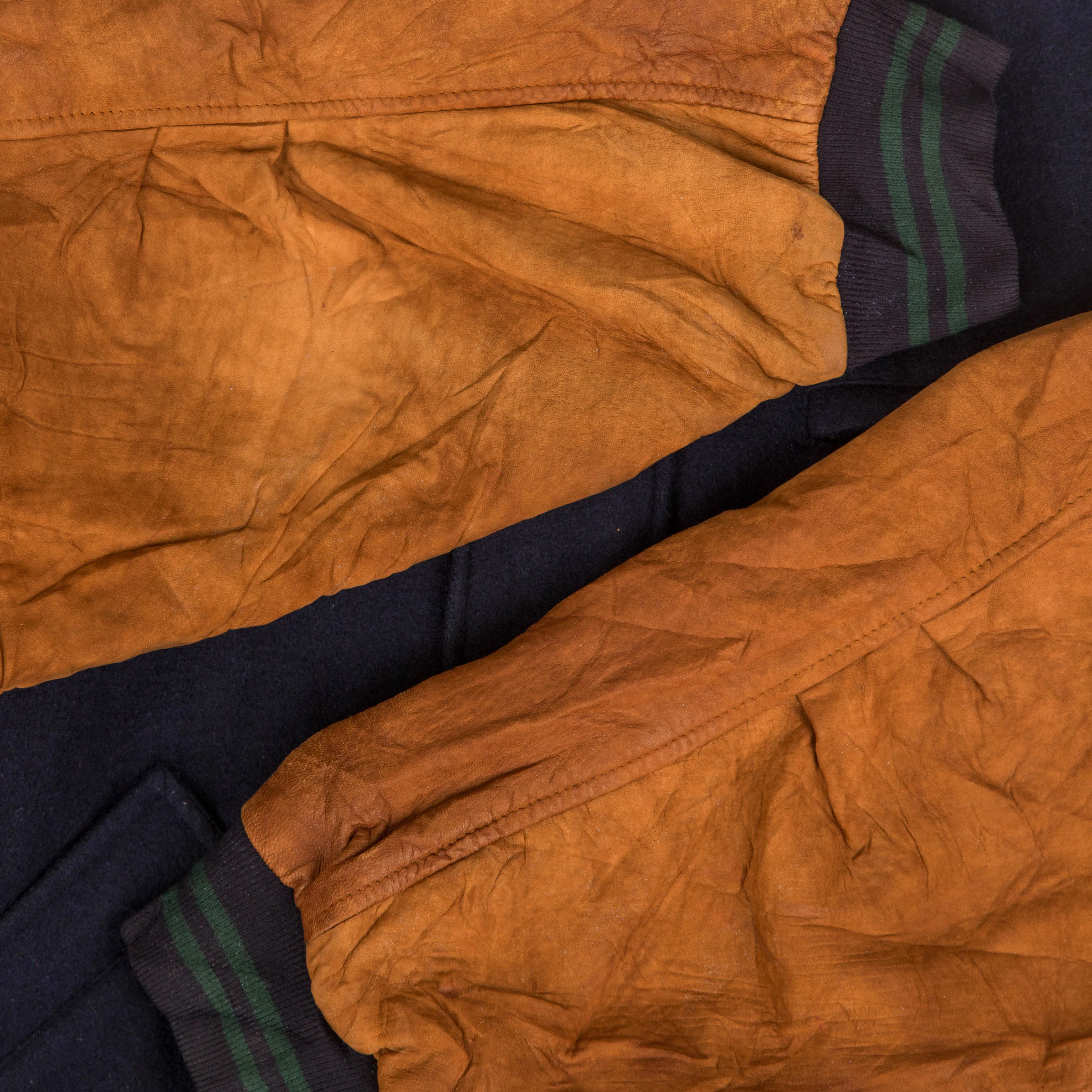 MEN'S VINTAGE 1990S SUEDE WOOL LEATHER BOMBER JACKET - X-LARGE