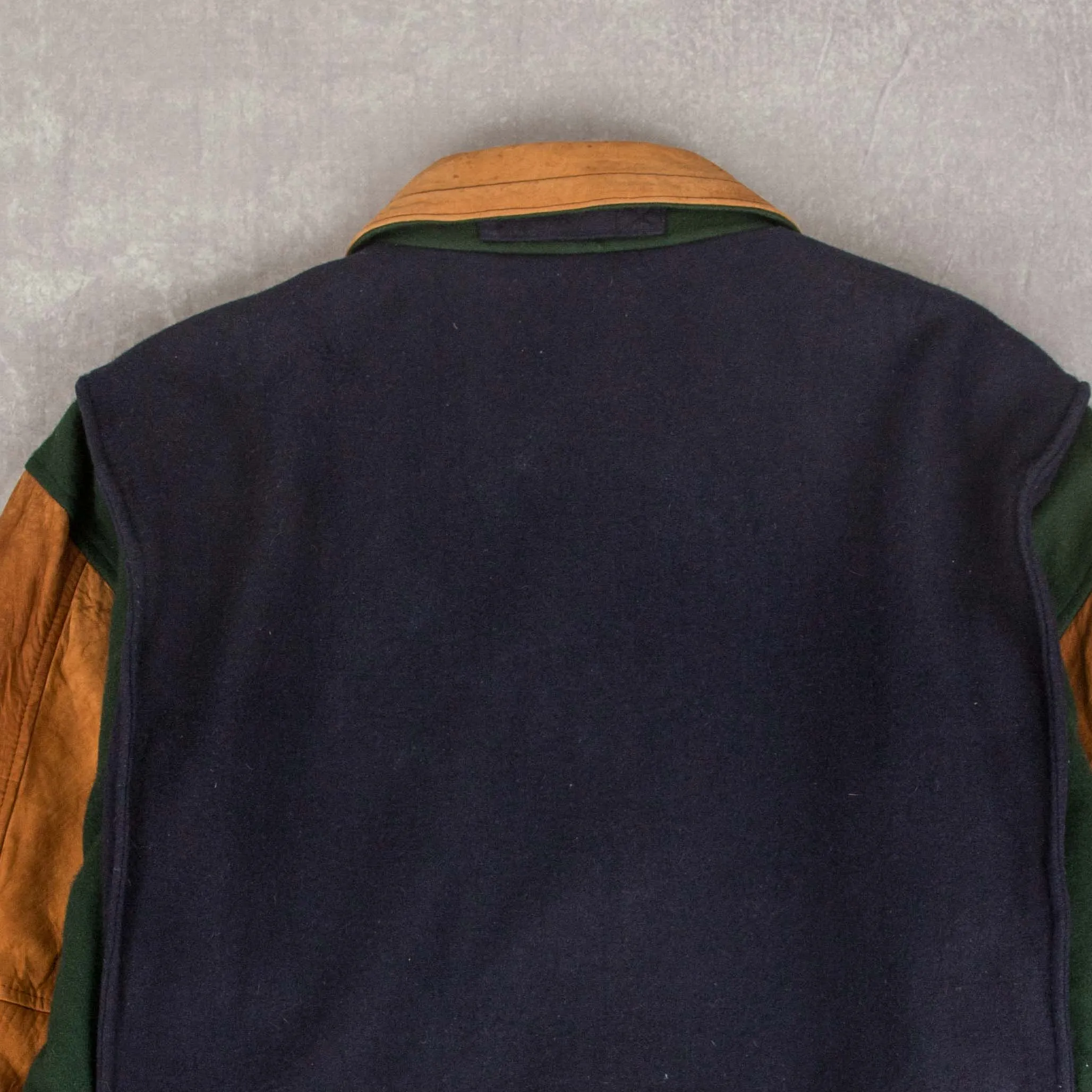 MEN'S VINTAGE 1990S SUEDE WOOL LEATHER BOMBER JACKET - X-LARGE