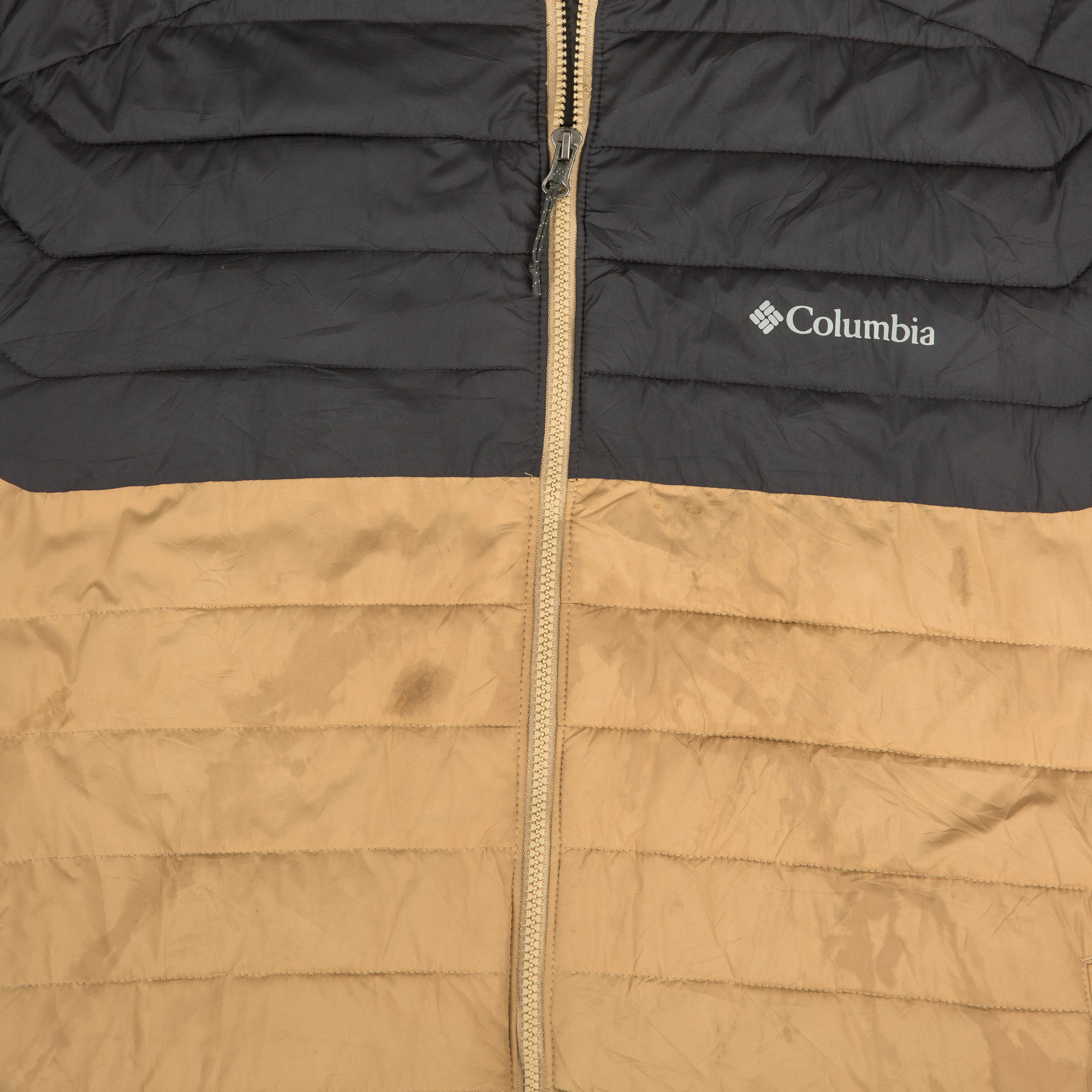 MEN'S VINTAGE COLUMBIA HOODED PUFFER JACKET - XX-LARGE
