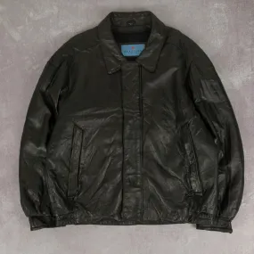 MEN'S VINTAGE LEATHER BOMBER JACKET - X-LARGE
