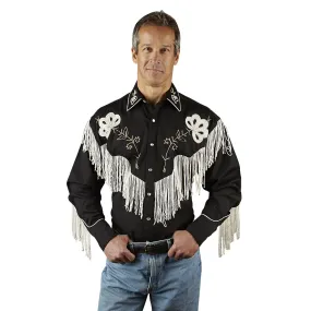Men's Vintage Western Shirt Collection: Rockmount Fancy Fringe Black