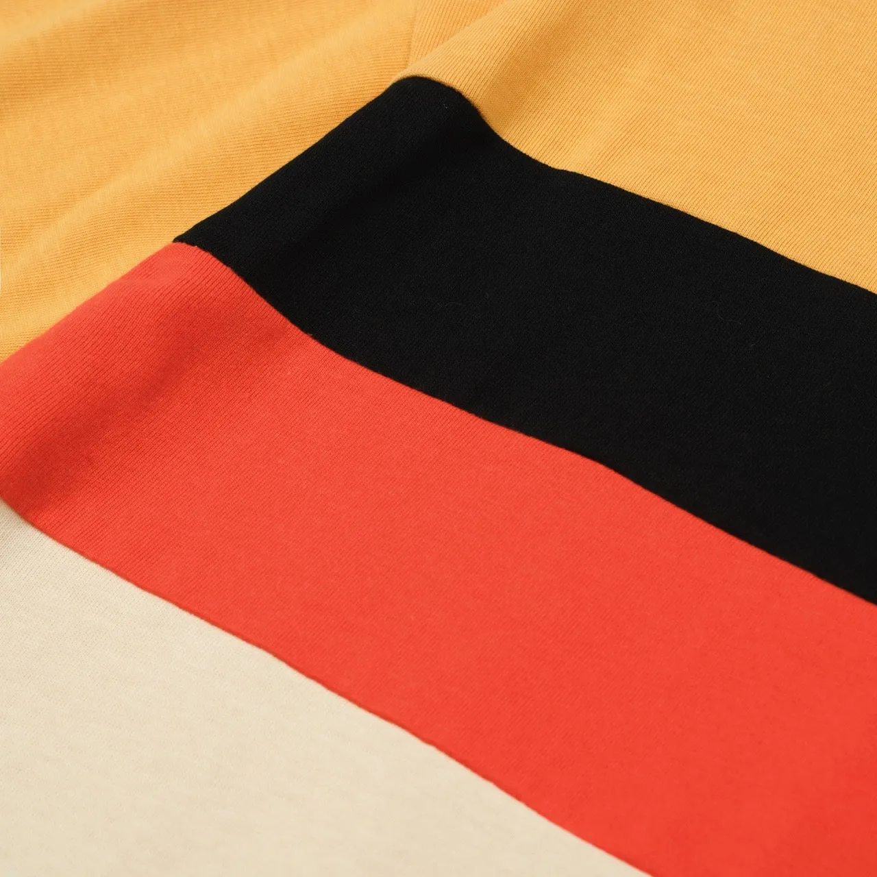 Men's Yellow 70s chest stripe Cotton T-Shirt
