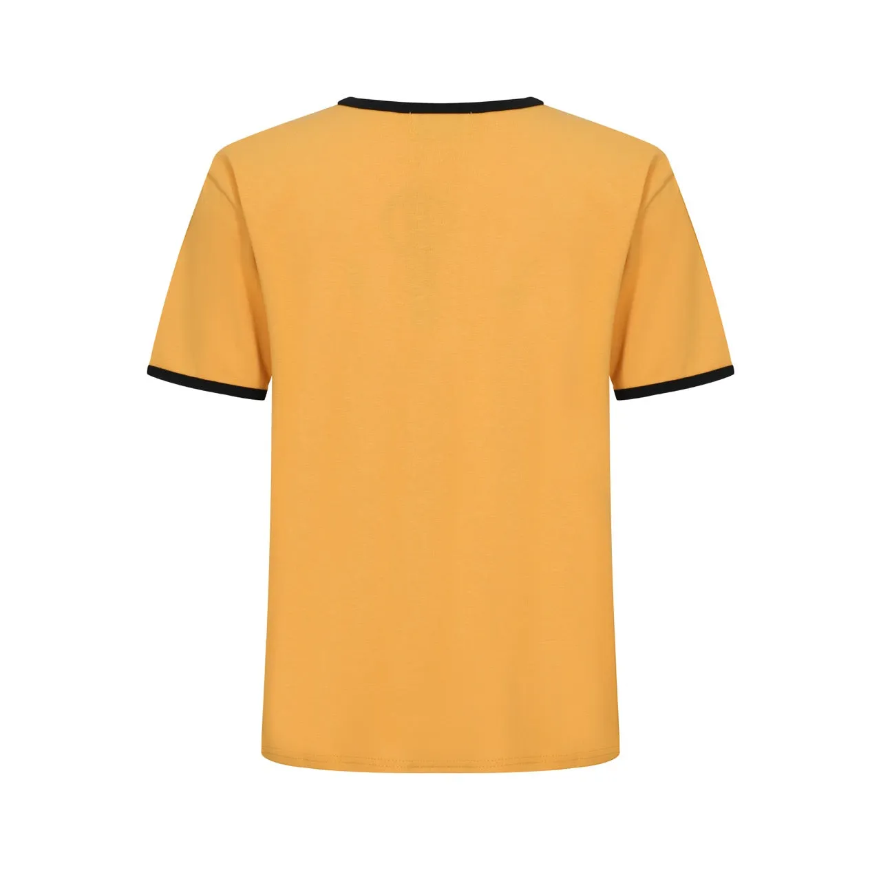 Men's Yellow 70s chest stripe Cotton T-Shirt