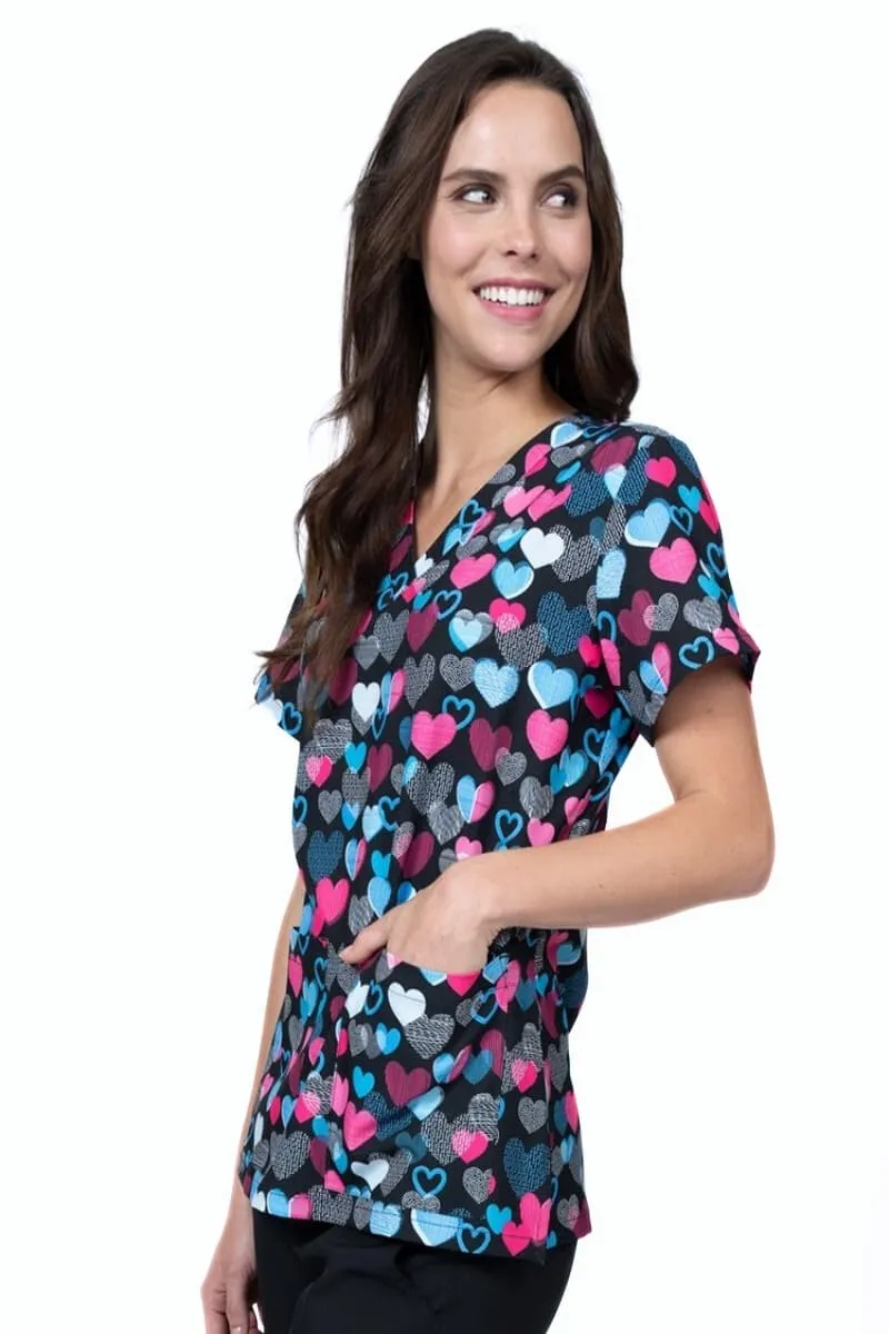 Meraki Sport Women's Print Scrub Top | Follow Your Heart
