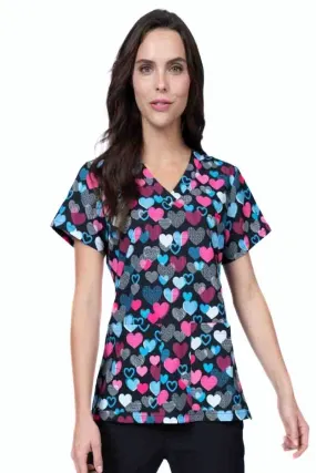 Meraki Sport Women's Print Scrub Top | Follow Your Heart
