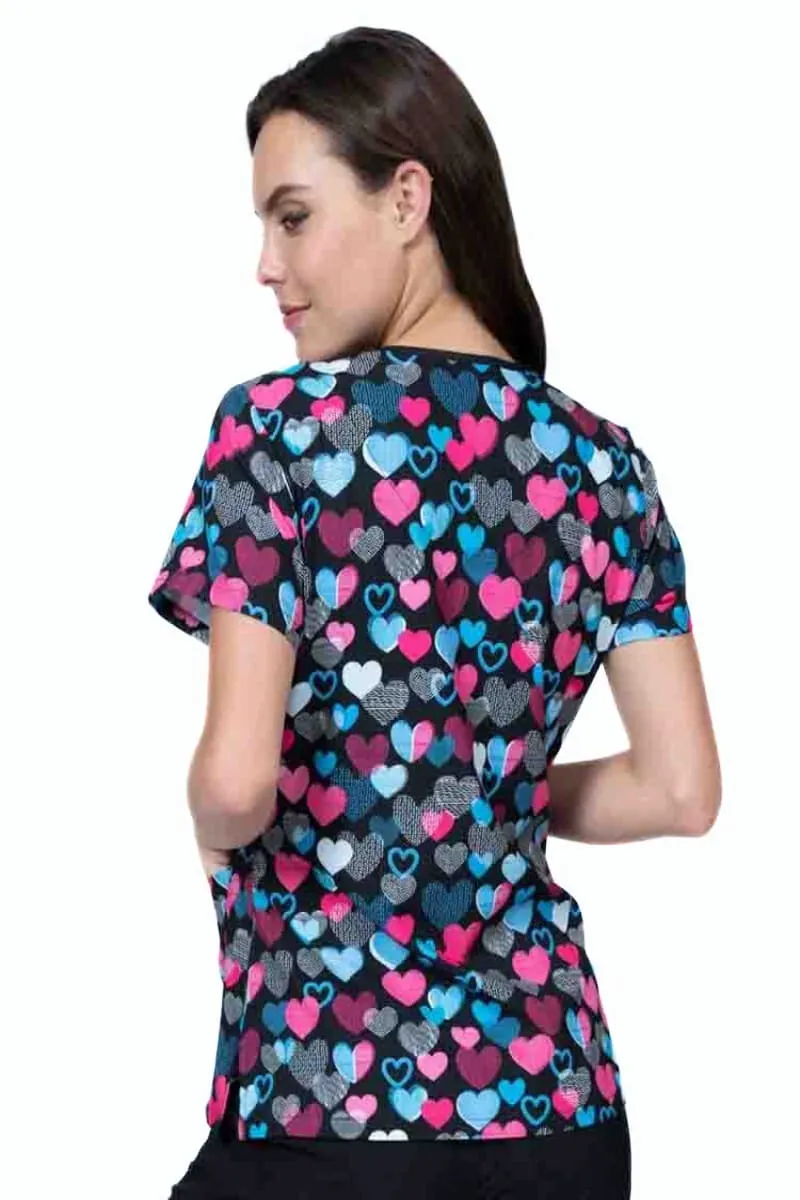 Meraki Sport Women's Print Scrub Top | Follow Your Heart