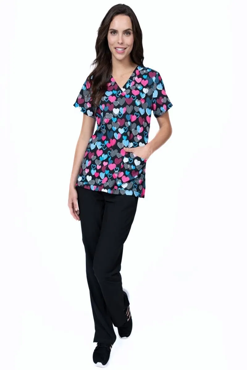 Meraki Sport Women's Print Scrub Top | Follow Your Heart