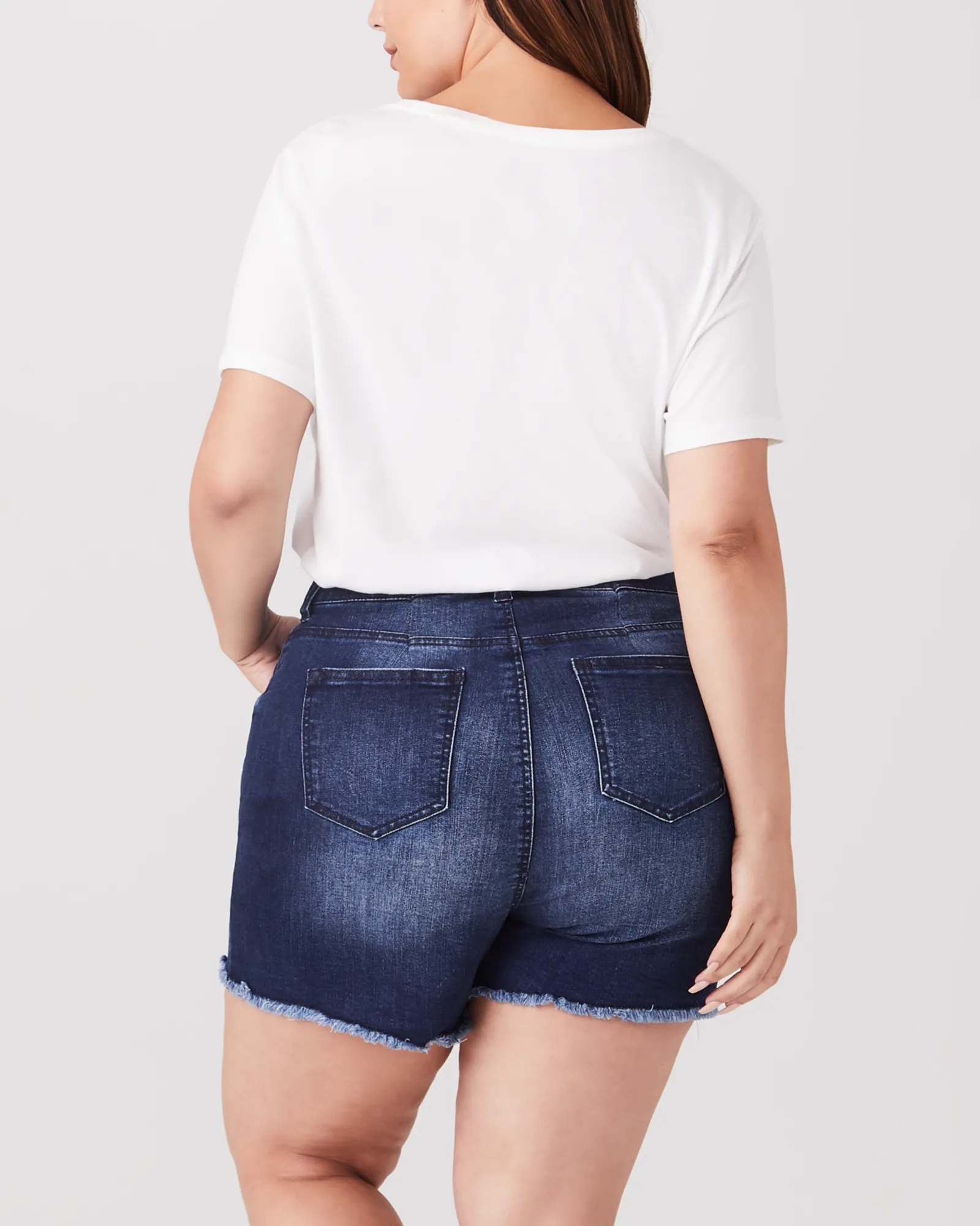 Merida Fray Hem Stretchy Denim Short | Medium Wash