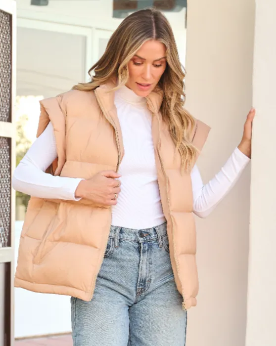 MEROKEETY Long Detachable Sleeves Oversized Puffer Down Jacket