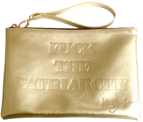 Metallic Gold “Fuck the Patriarchy” Leather Bag