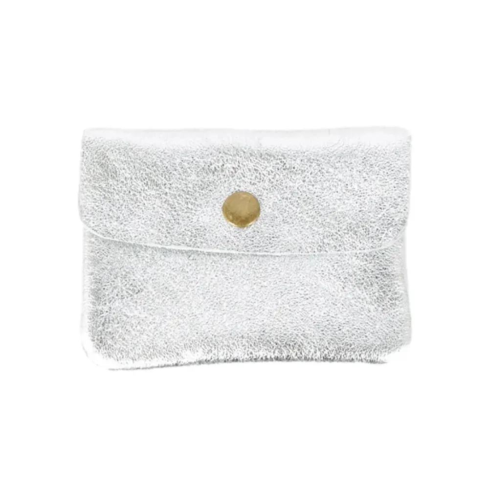 Metallic Silver Coin Purse