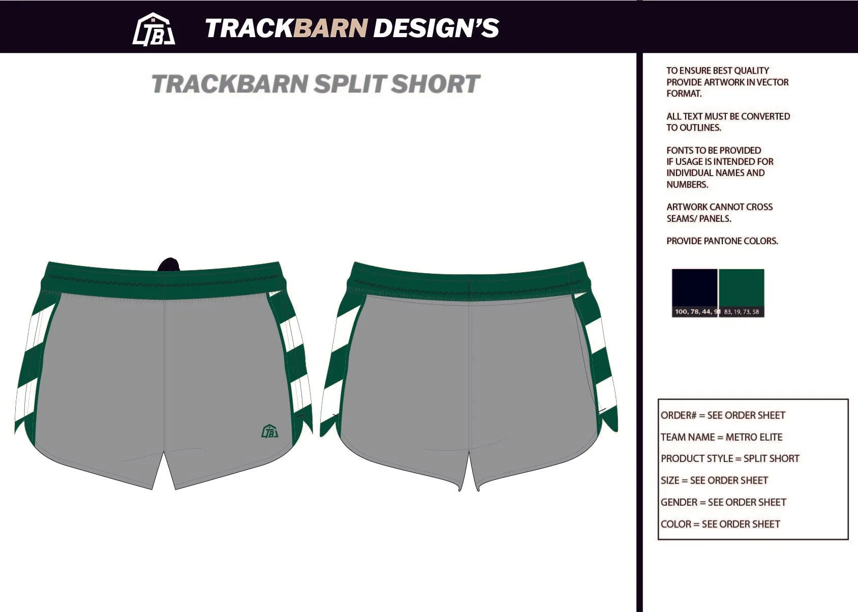 Metro-Elite- Womens Split Track Short