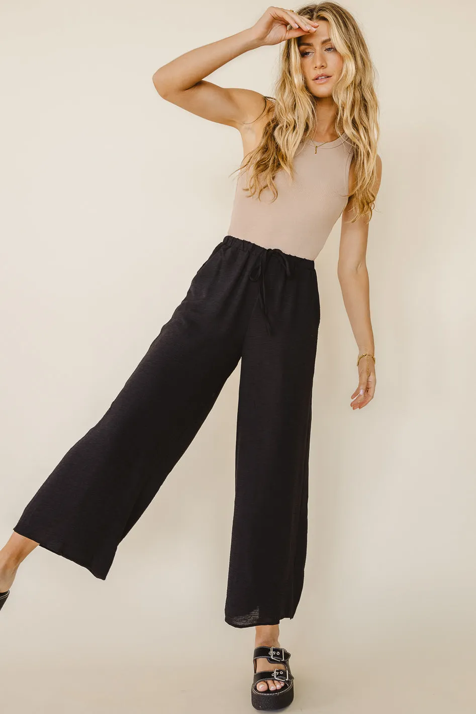 Mia Wide Leg Pants in Black - FINAL SALE