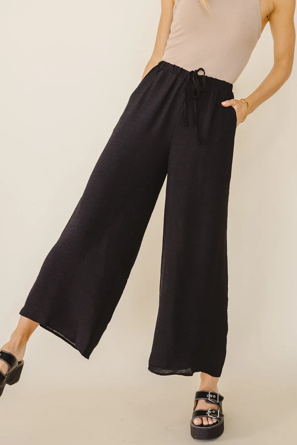 Mia Wide Leg Pants in Black - FINAL SALE