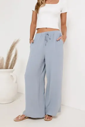 Mia Wide Leg Pants in Light Blue - FINAL SALE