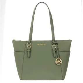 MICHAEL KORS Charlotte Large Saffiano Leather Top-Zip Tote Bag