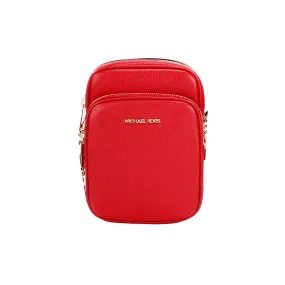 Michael Kors Flight Red Leather North South Chain Crossbody