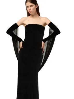 Michael Lo Sordo STRAPLESS VELVET MAXI DRESS black