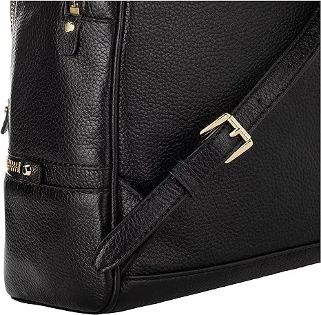 MICHAEL Michael Kors Rhea Zip Leather Backpack, Medium, Black