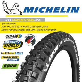 Michelin Rear Wild Enduro Gum-X 27.5x2.4 TR Foldable Tyre Black