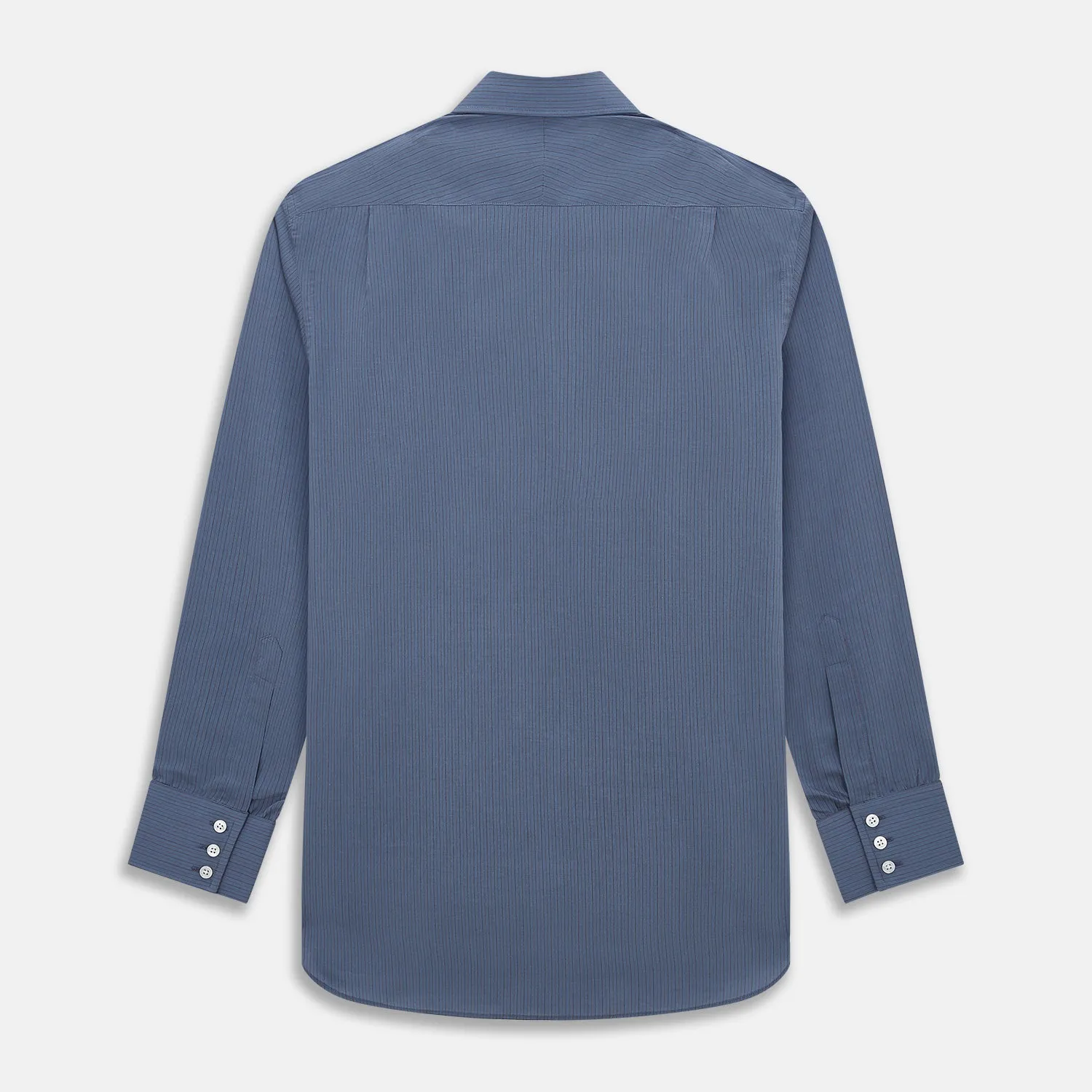 Mid Blue Red Stripe Regular Fit Mayfair Shirt