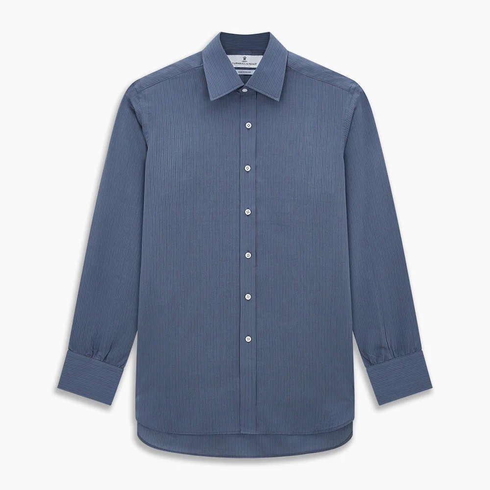 Mid Blue Red Stripe Regular Fit Mayfair Shirt