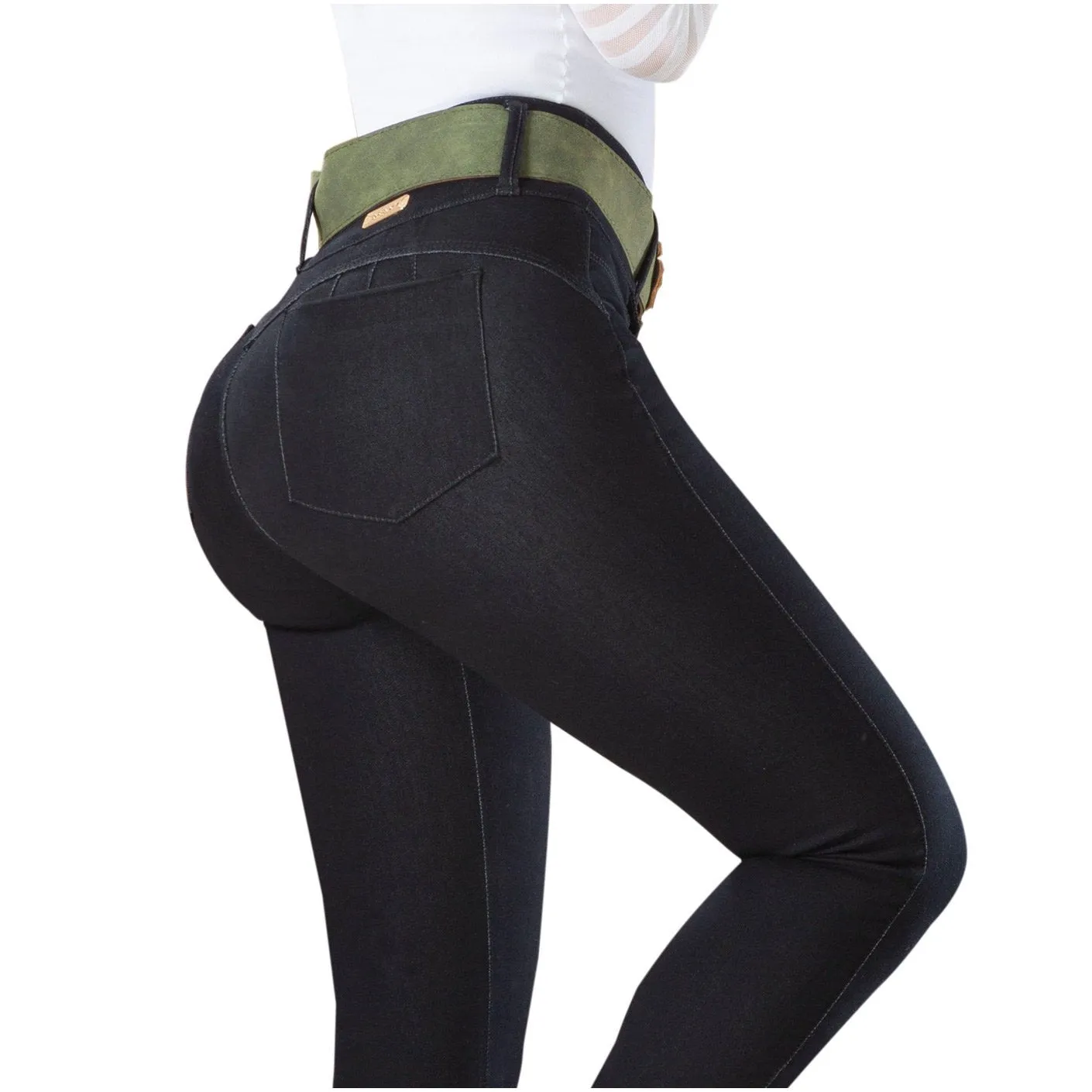 Mid Rise Butt Lifter Colombian Jeans for Women Draxy 1324
