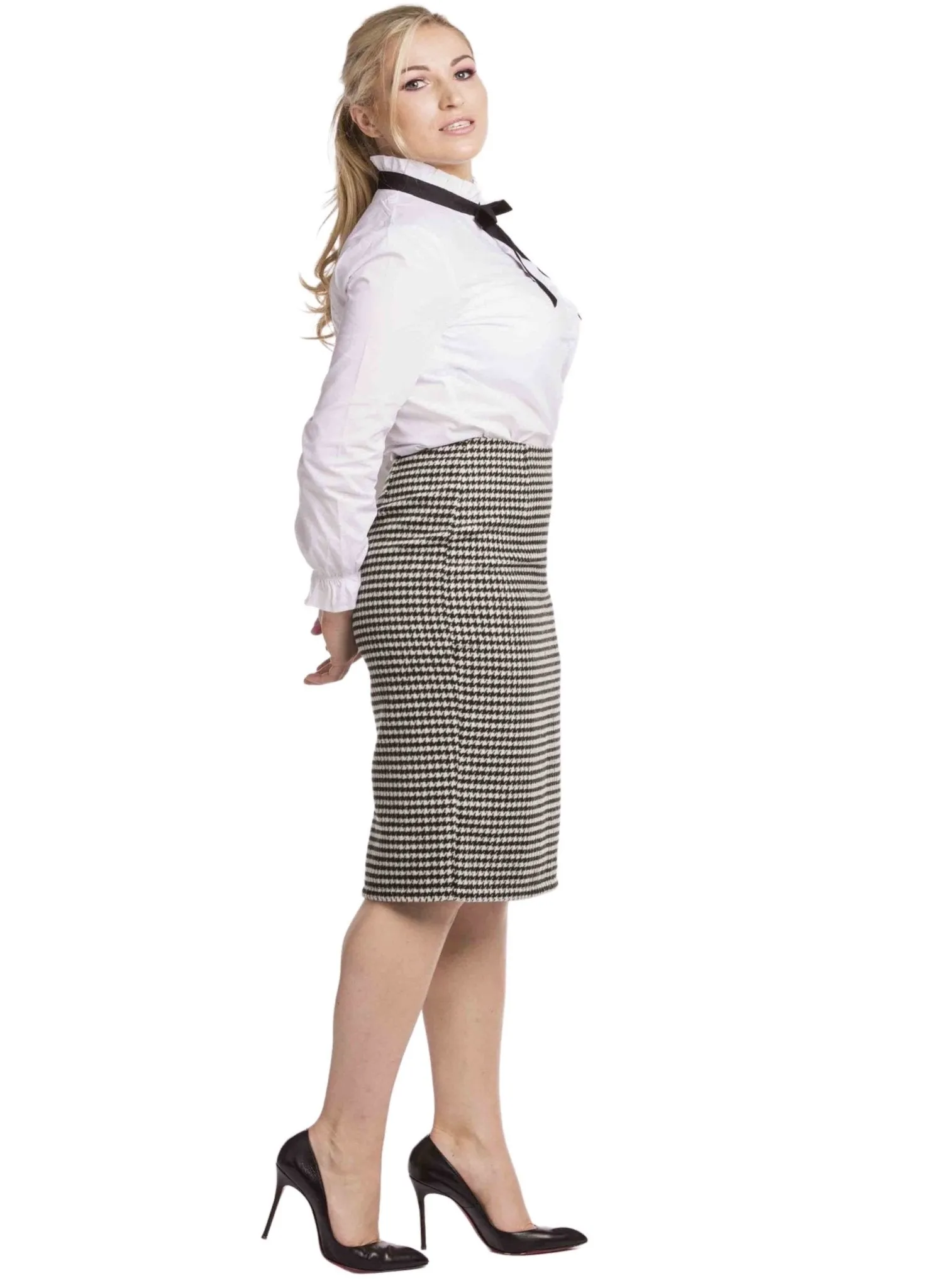 Midi Pencil Houndstooth & Puppystooth Matching Skirts