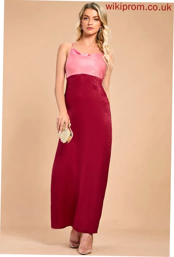 Midi V-Neck Elegant Dresses Janey A-line Satin Club Dresses Sleeveless