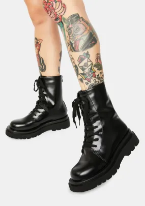 Midnight The Takedown Lace-Up Combat Boots