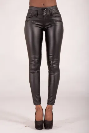 MidnightCharm High-Waist Faux Leather Leggings
